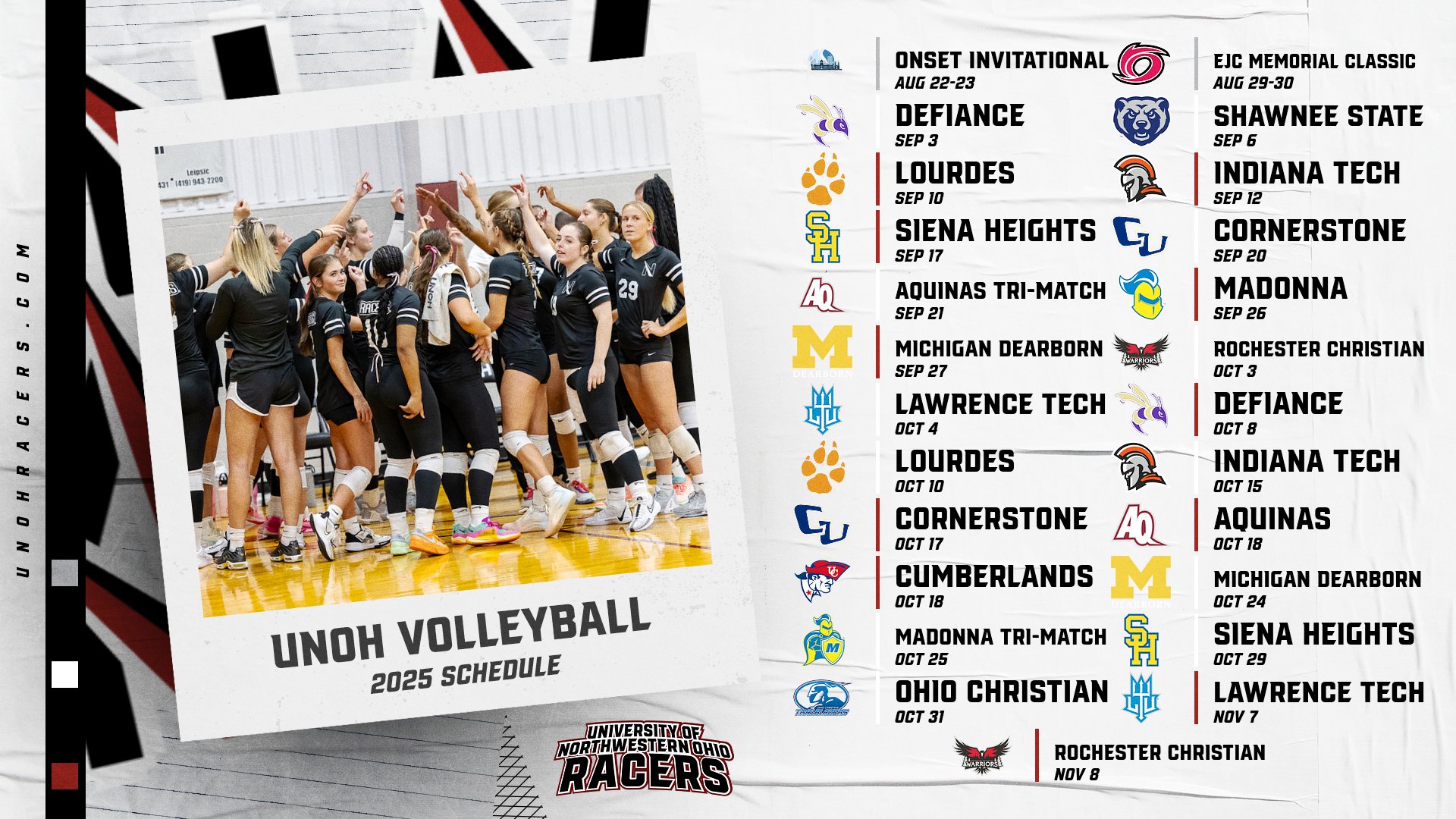 UNOH Volleyball Releases Upcoming 2025 Schedule